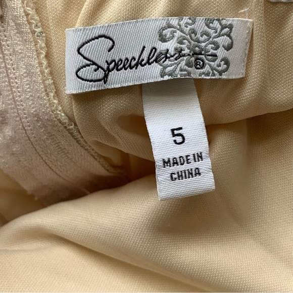 Davids Bridal Long Beaded Chiffon Gown Size 5 Pastel Pink Strapless Lace - Picture 13 of 17